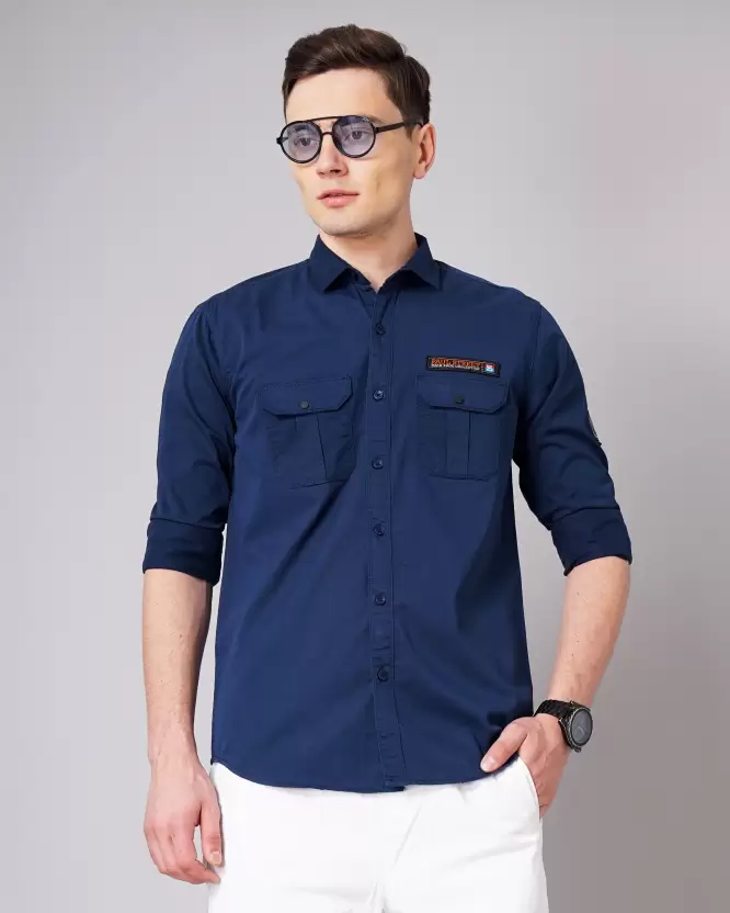 Over Size Shirt Men Light Blue Shirt - Image 2